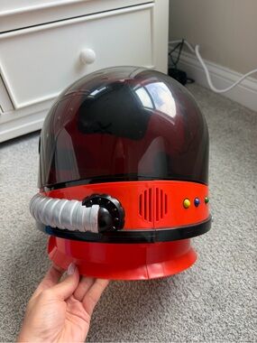 Kids Orange Space Astronaut Helmet with Retractable Shield; Halloween